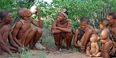 A group of people living in the environment for which our bodies are adapted. They use their mouths not only to eat but also as tools.